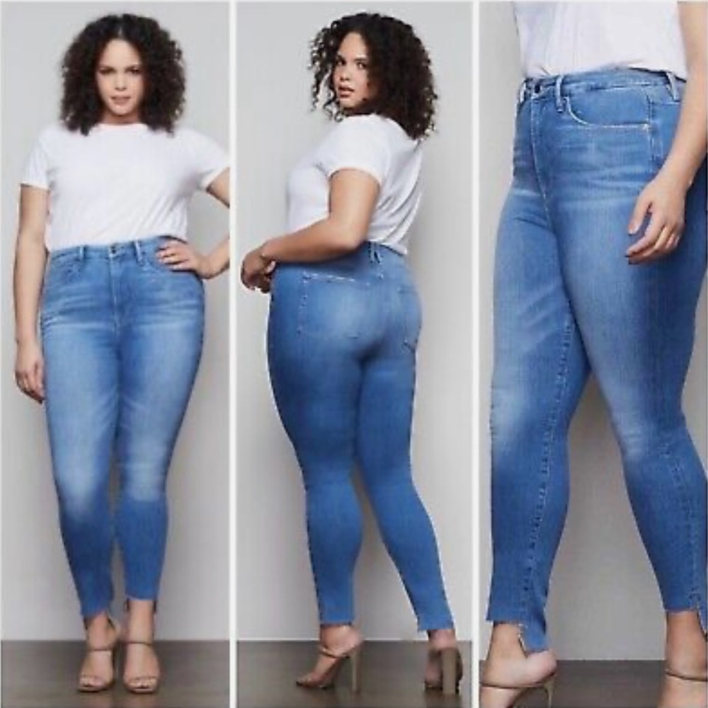 Good American Blue Ankle Cropped Jeans Plus size 22